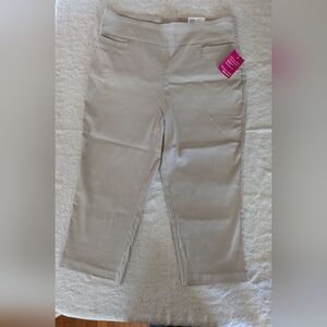 Beige Cropped Kim Rogers Crop Work Pants